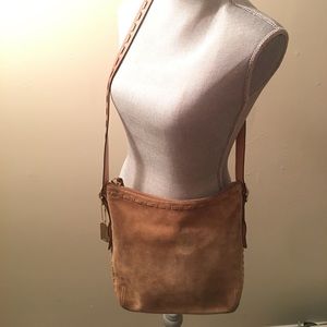 Camel sued coach cross body purse